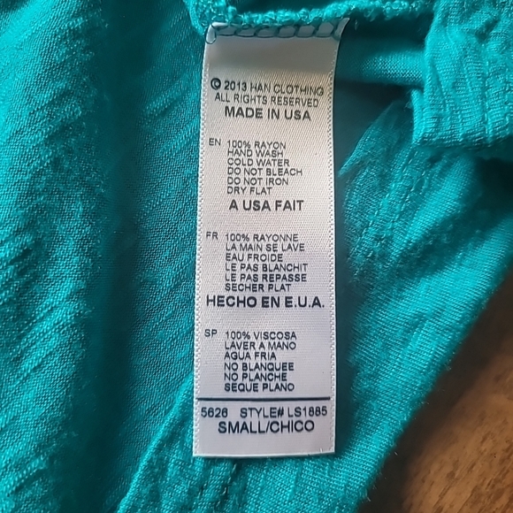 Y2K turquoise blue Top Never Stop Dreaming Patriotic Flag Size S 4th of July - Picture 16 of 16